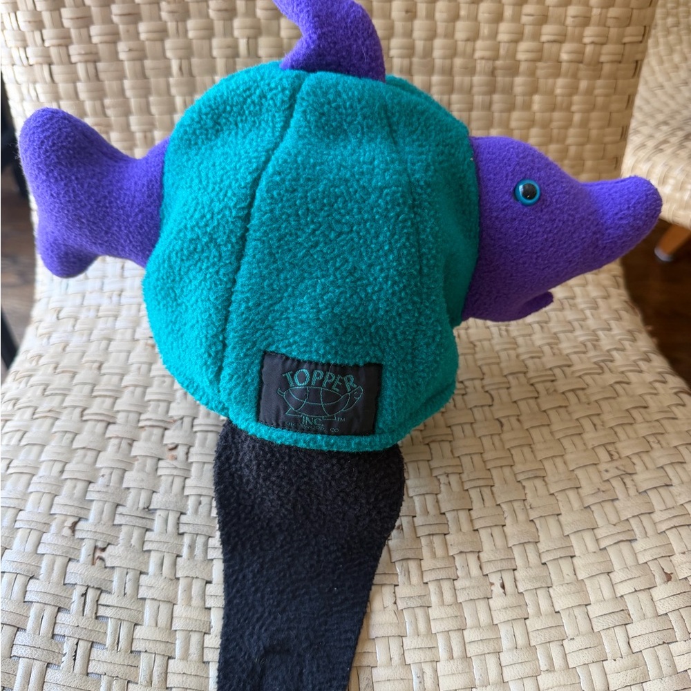 Shark Hat Kids Toddler Size Aqua and Purple